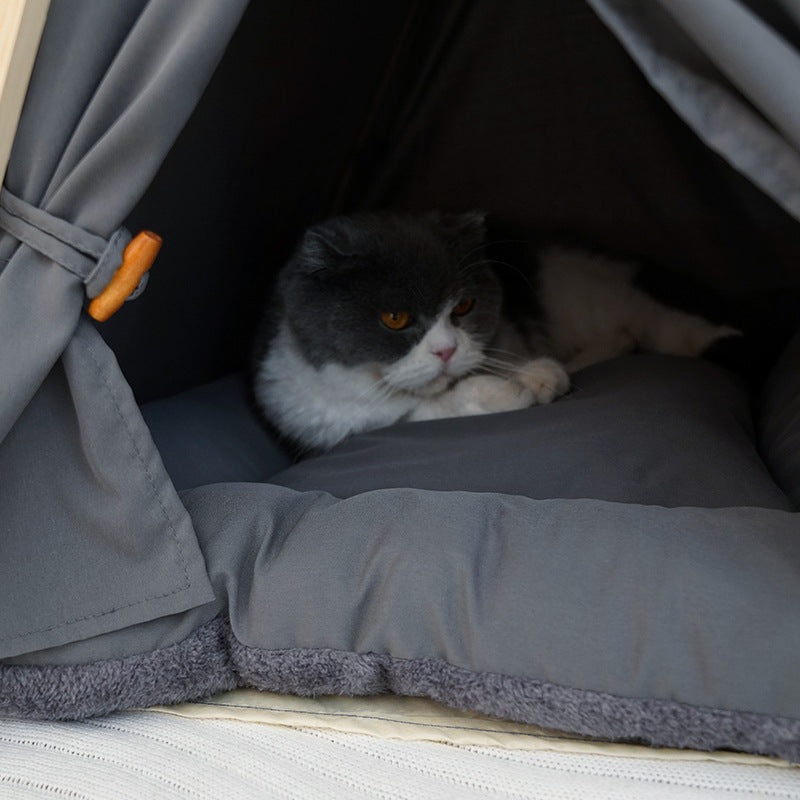 Winter Cat Bed Little Mat Basket