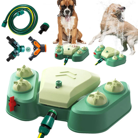Pet Supplies: Foot-Operated Automatic Water Feeder Dispenser, Summer Bath Sprayer, Dog Water Toy for Bathing & Playing